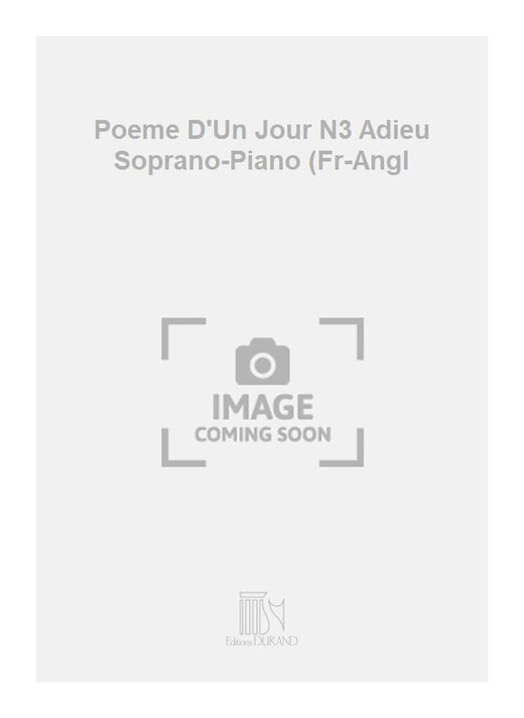 Poeme D'Un Jour N3 Adieu Soprano-Piano (Fr-Angl
